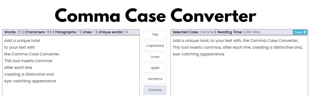 Comma Case Converter